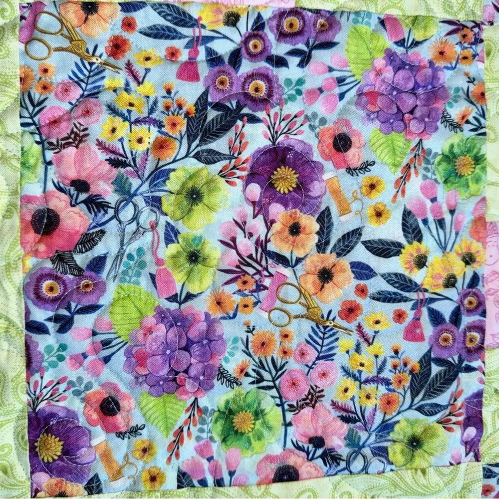 Handmade Patchwork Floral Baby Girl Quilt